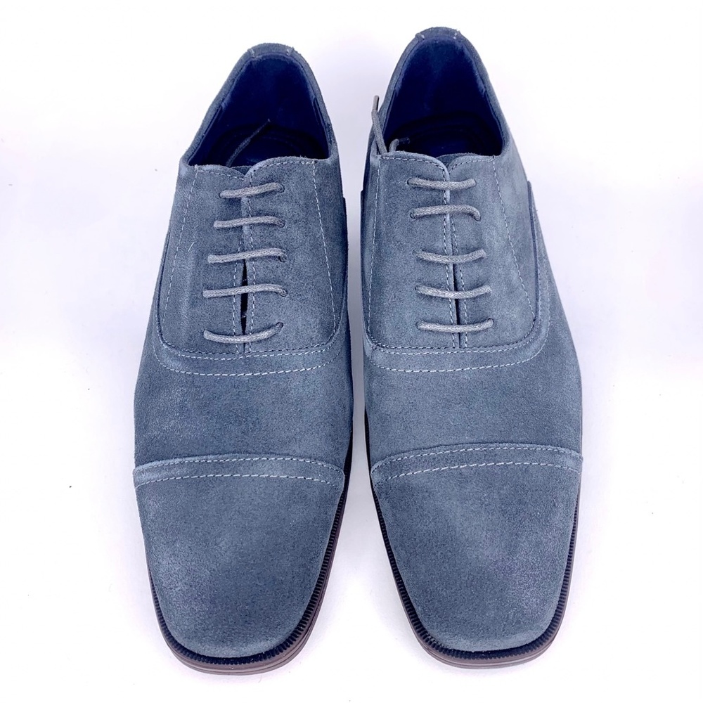 Joseph Abboud Aaron Leather Lace-Up Loafer Gray - Picture 2 of 6